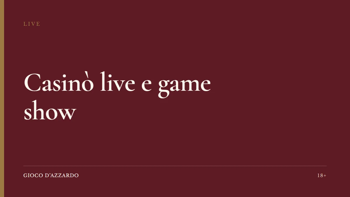 Casinò live e game show
